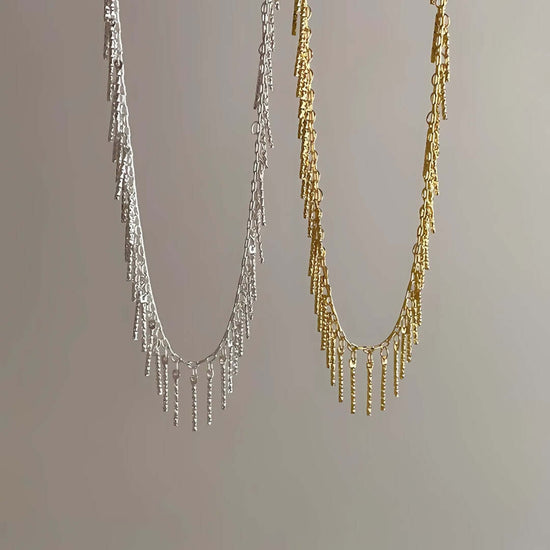 Geometric Tassel Chain Choker Necklace
