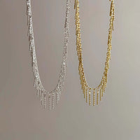 Geometric Tassel Chain Choker Necklace