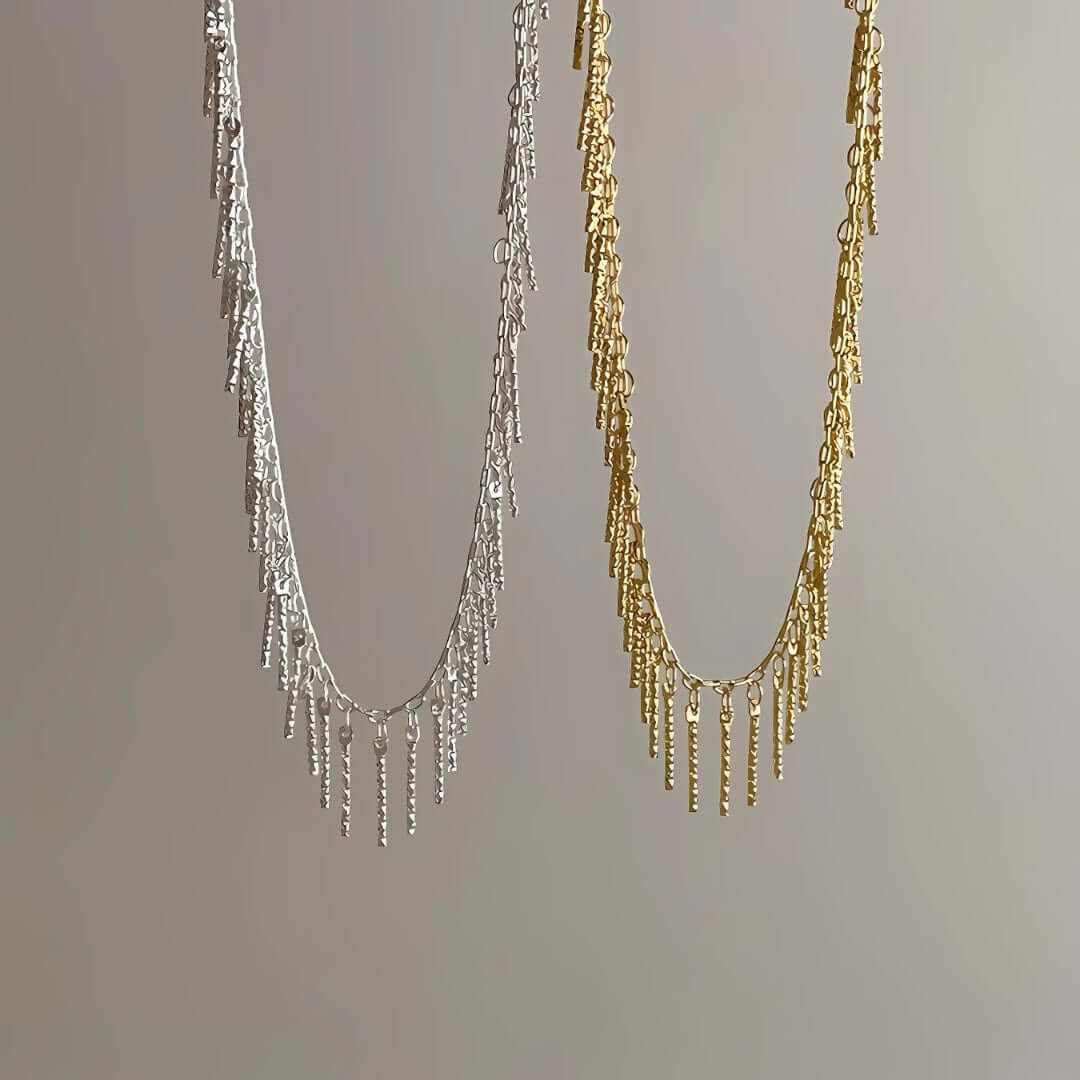 Geometric Tassel Chain Choker Necklace