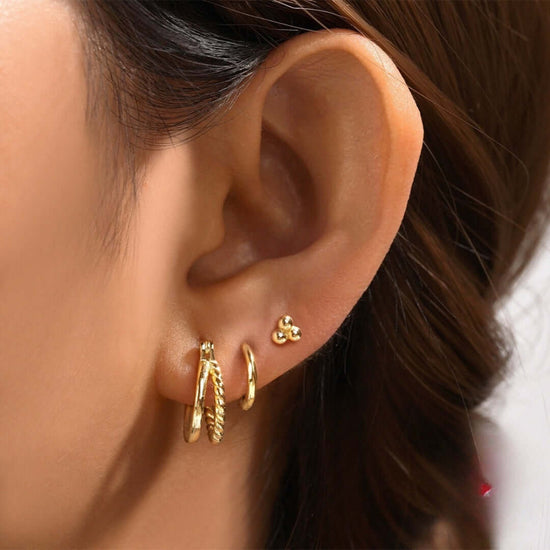 Sterling Silver Clicker Sleeper Earrings Set