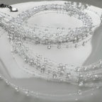 multi-stacked tiny dew drop necklace