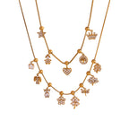 Gold Angel Clover Leaf DIY Charm Necklace