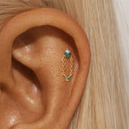 Moss Agate Push Pin Tassel Flat  Back Studs