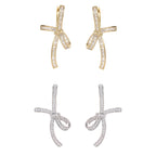 14K Gold Plated Bow Ribbon Clip On Earring Hoop
