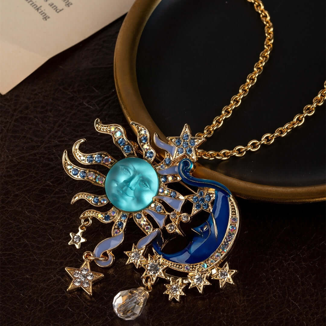 Luxury Sun Moon Ancient Vintage Necklace
