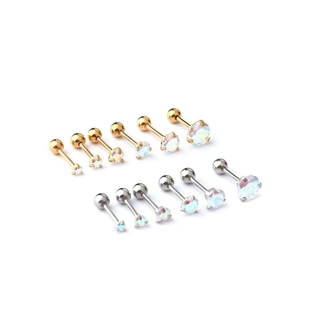 2mm 4mm 5m Cartilage Simple Studs Sleeper Earrings 