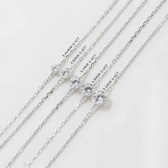 Silver Solitaire Moissanite Pendant Necklace