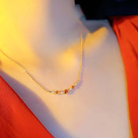 Mandarin Garnet Pendant Spiritual Chain Necklace