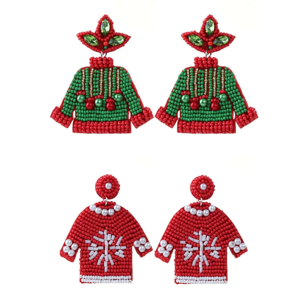 Handmade Woven Beads Sweater Holiday Earring