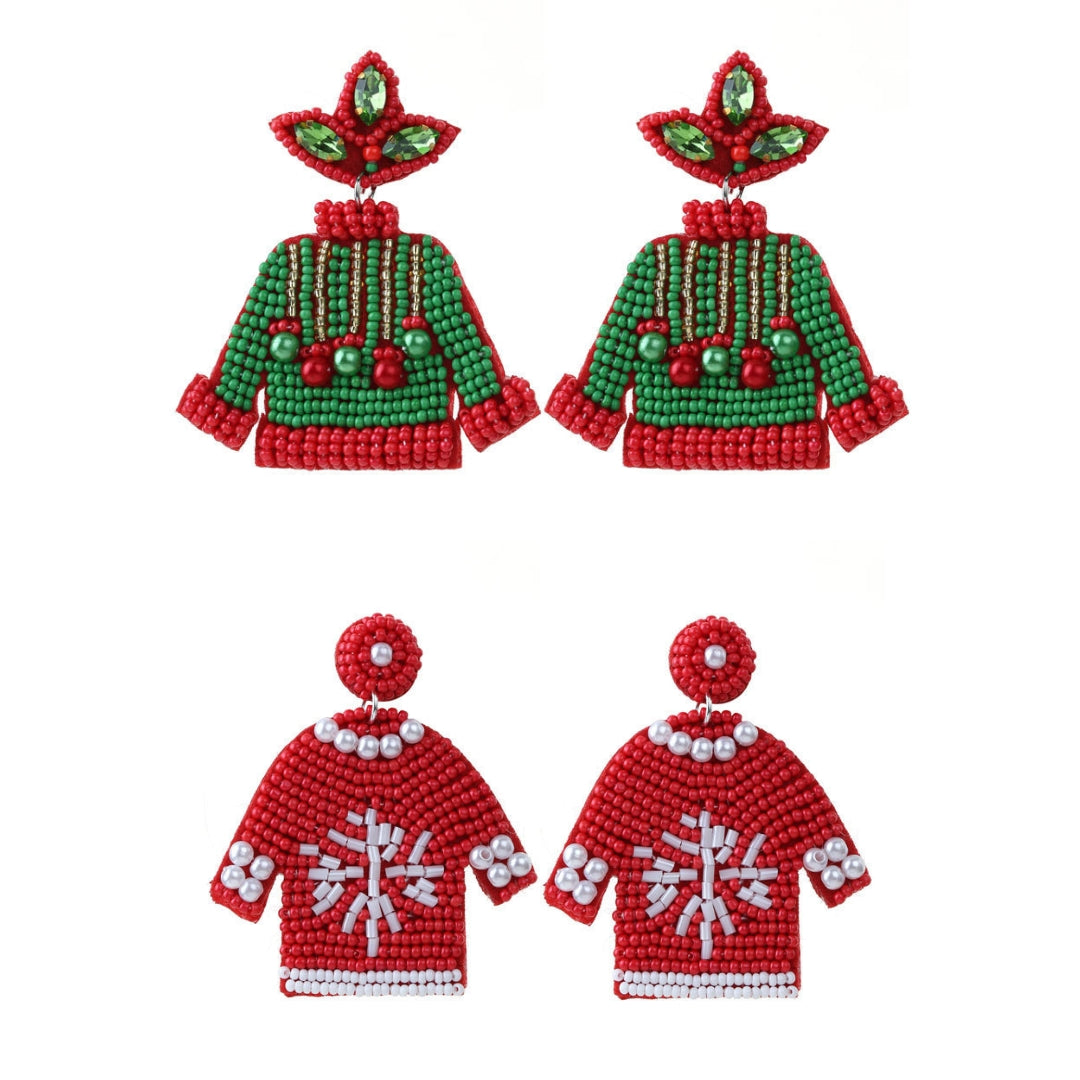 Handmade Woven Beads Sweater Holiday Earring