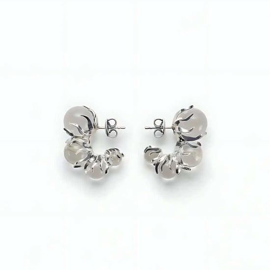 Ice Dew C Hoop Transparent Earrings