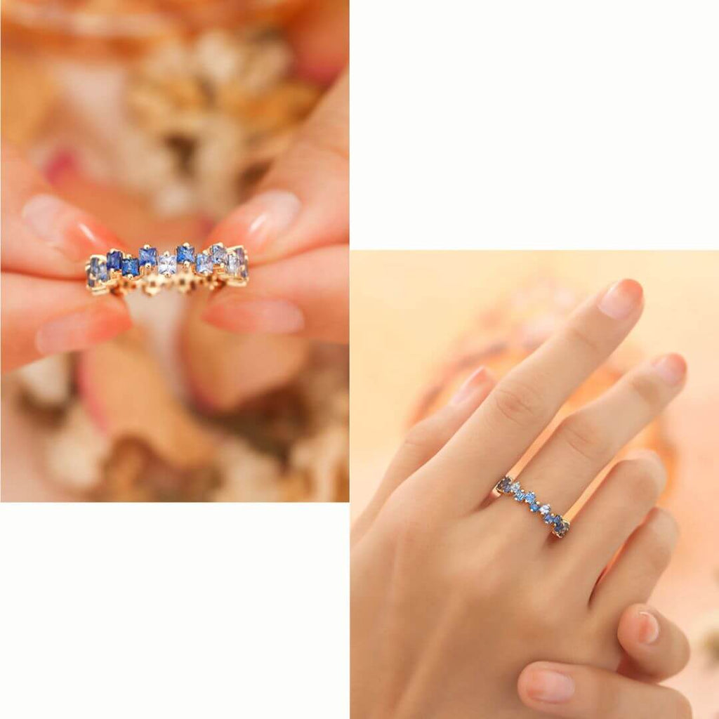 Multi Stone Eternity Stacking Rings