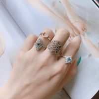 Antique Red Corundum Wisdom Horseshoe Ring | HJ189