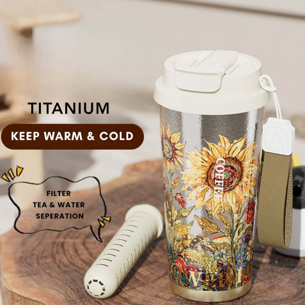 Titanium Coffee Mug Thermos Cup With Lid
