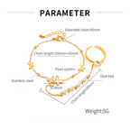 Butterfly Pearl Slave Ring Bracelet