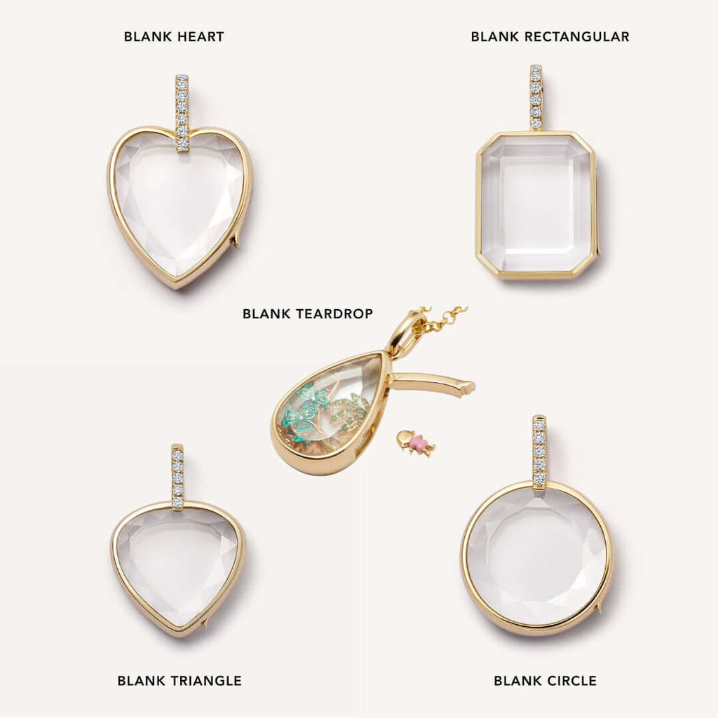 DIY Heart Gold Locket Necklace with Charms