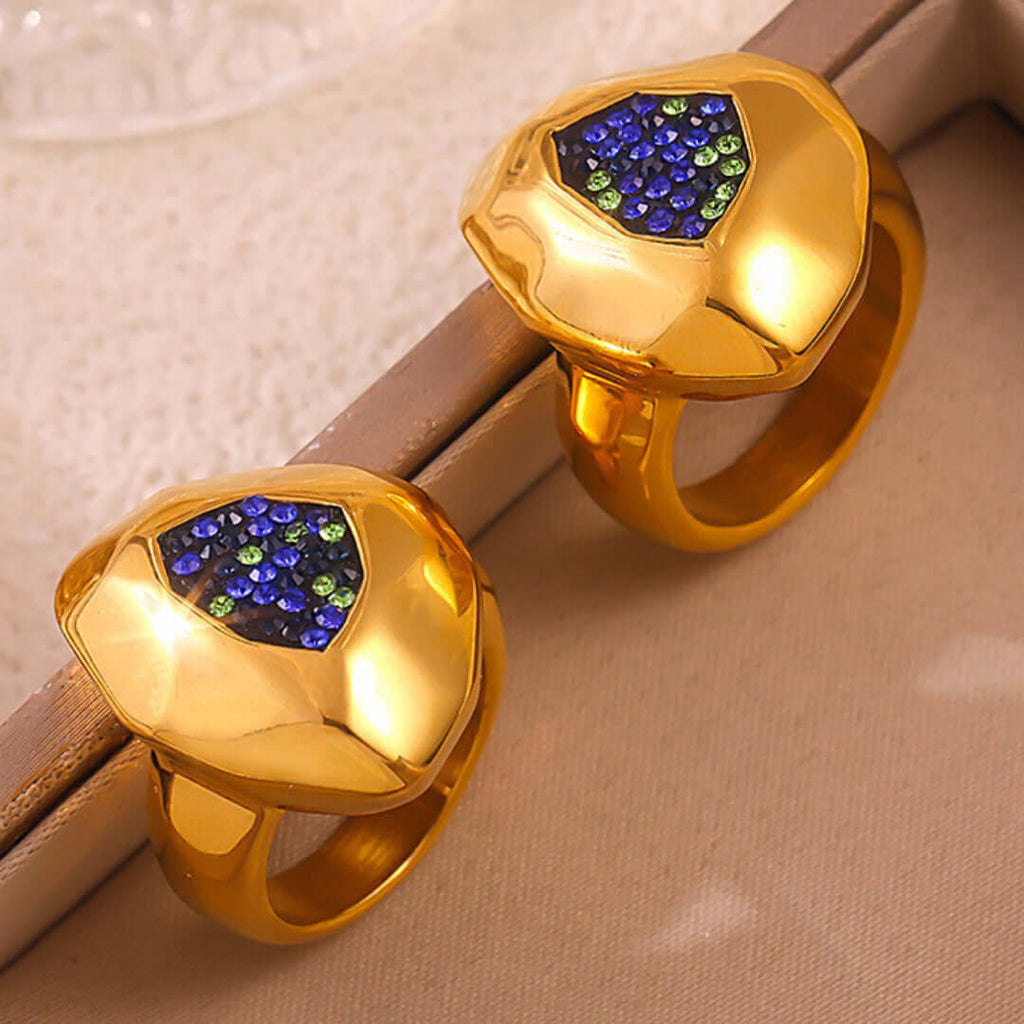 Chunky Irregular Gold Index Ring