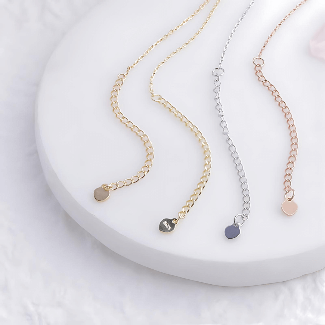 sterling silver chain with rose gol, gold and silver color