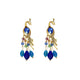 Vintage Blue Peacock Tassel Statement Earring
