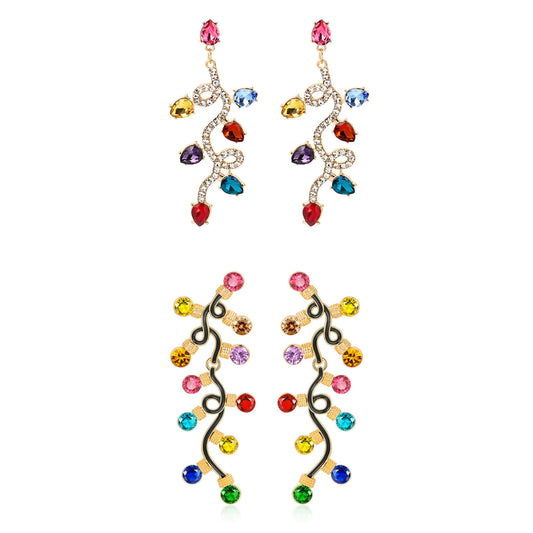 Festive Xmas Light Bulb Colorful Drop Earrings