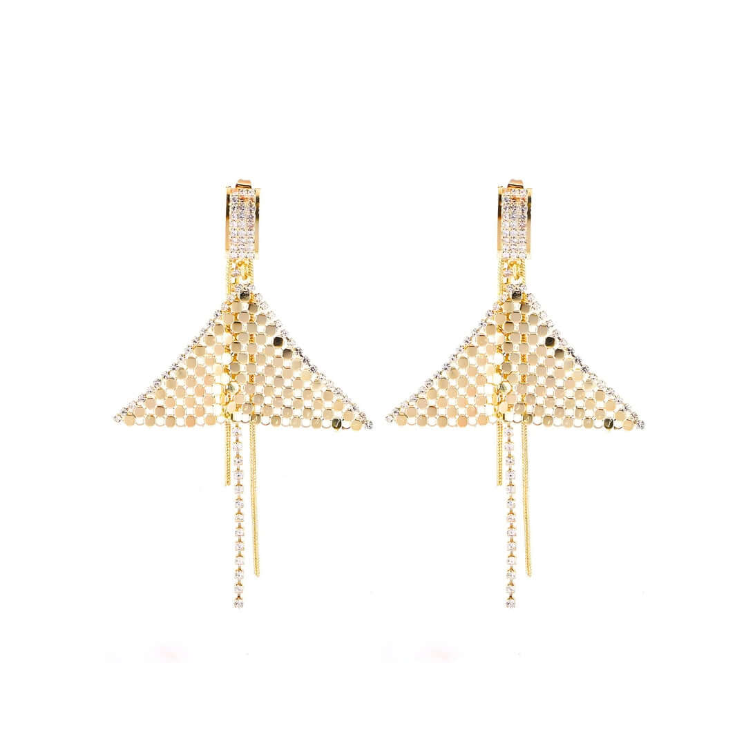 2 Way Bling Sequin Fish Tail Tassel Earrings