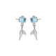 Whale Tail Blue Ocean Drop Earrings