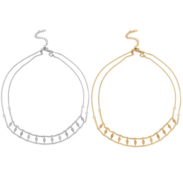 18K Gold Sequin Clavicle Layering Necklace