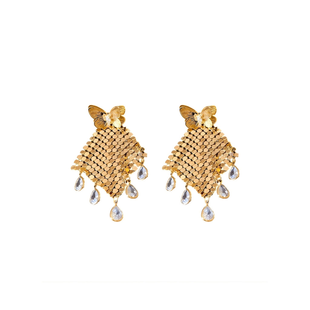 Versatile Butterfly Sequin Tassel Earrings