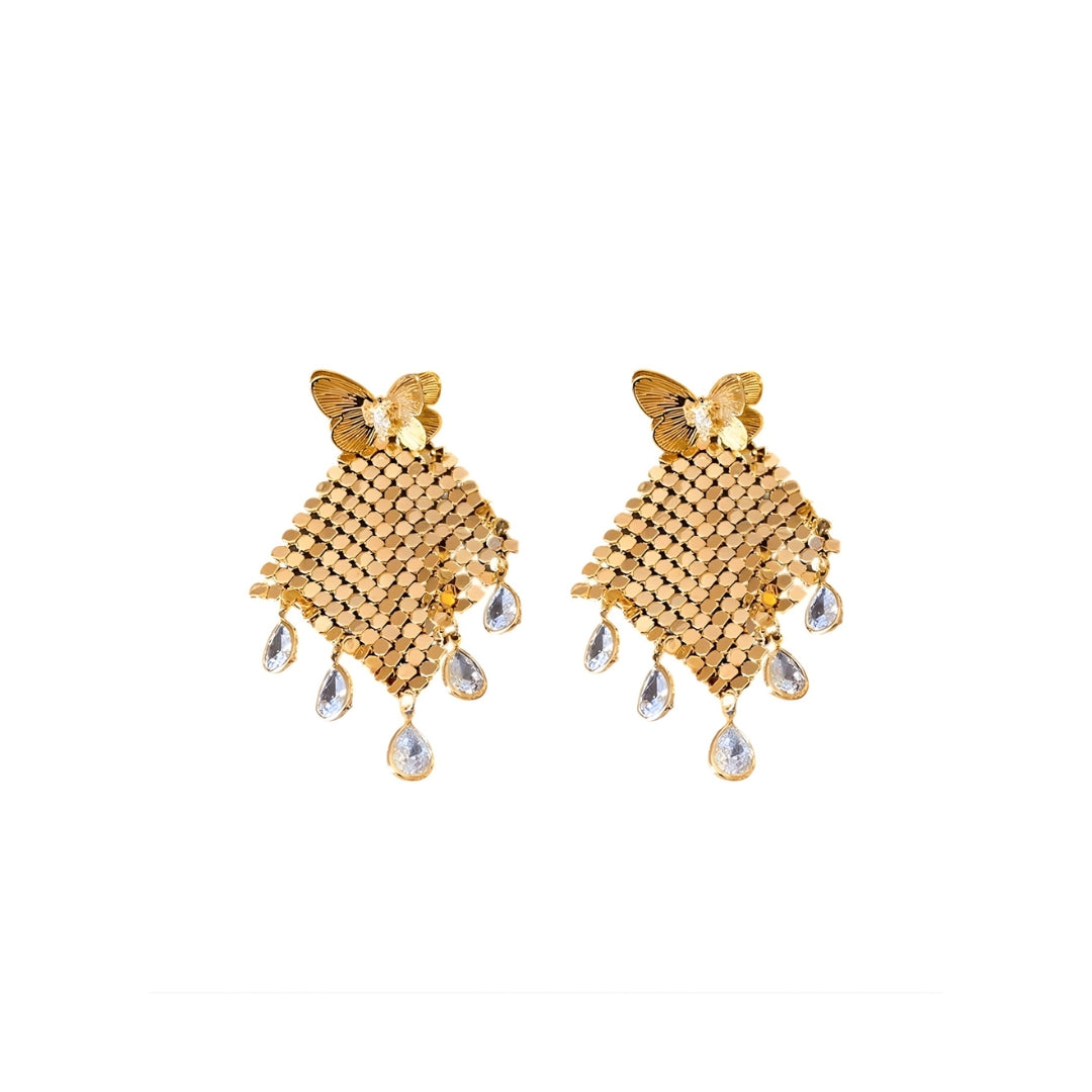 Versatile Butterfly Sequin Tassel Earrings