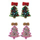 Handcraft Woven Glass Bead Xmas Tree Earrings