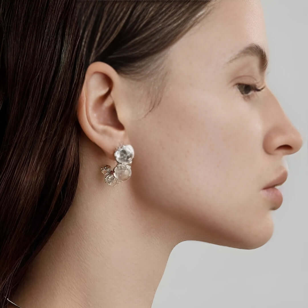 Ice Dew C Hoop Transparent Earrings