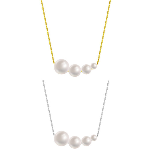 Dainty Irregular Pearl Bead Chain Necklace