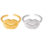 Quirky Kissing Lip Ring Stackable