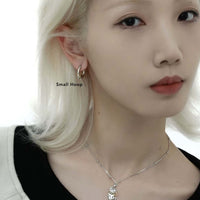 Cozy Laying Cat Small Hoop Earrings