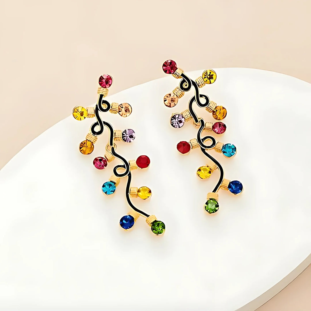 Festive Xmas Light Bulb Colorful Drop Earrings