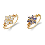 Romantic Flower Moonstone Ring Gold