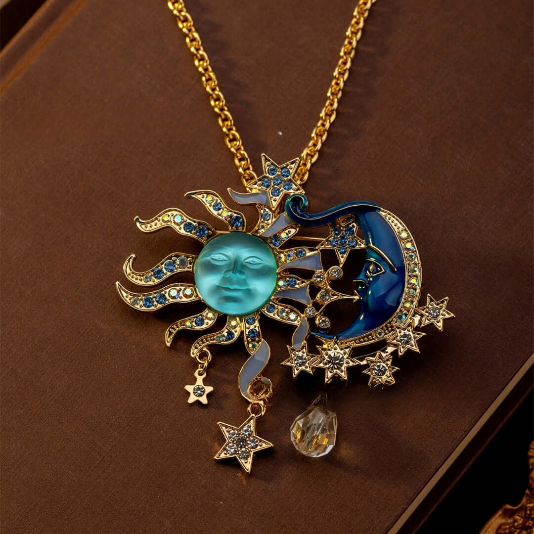 Luxury Sun Moon Ancient Vintage Necklace