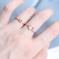 Antique Red Corundum Wisdom Horseshoe Ring | HJ189