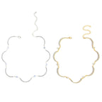 Sparkle Wavy Rhinestone Tennis Choker Necklace