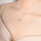 Gradient Heart Invisible Necklace and Earrings