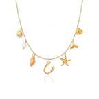 Summer Alphabet Starfish Charm Necklace