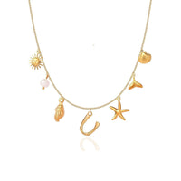 Summer Alphabet Starfish Charm Necklace