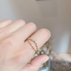 Gold Curved Eternity Stackable V Ring