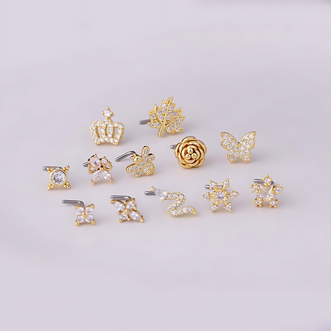 20G Hypoallergenic Leaf Nose Studs