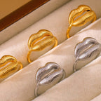 Quirky Kissing Lip Ring Stackable