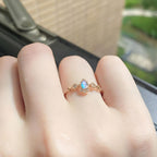 Dainty Pear Shape Moonstone Promise Rings | HJZB-275