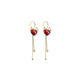 Ruby Corundum Reindeer Dangle Drop Tassel Fringe Xmas Earrings
