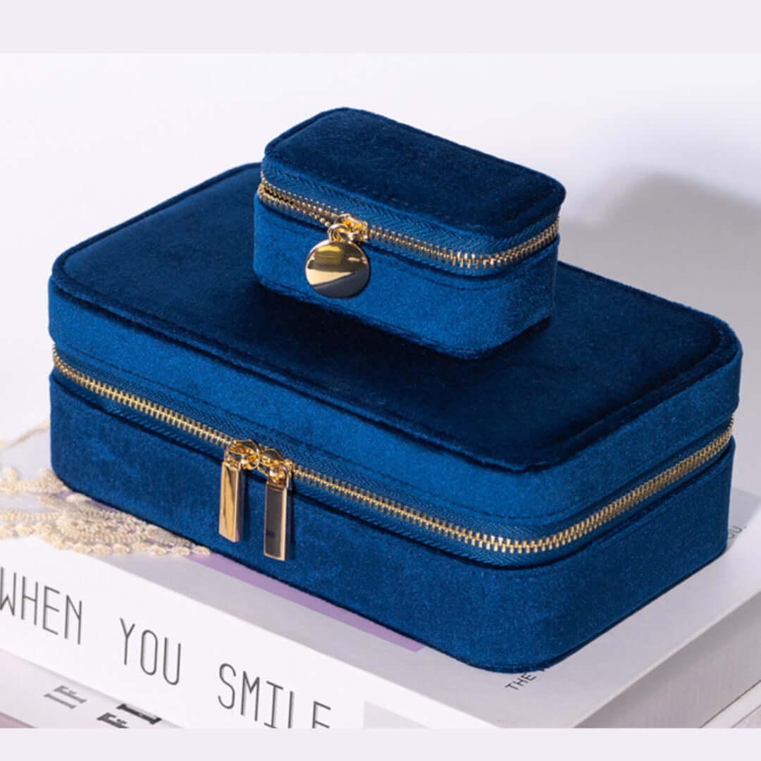 Portable Velvet Jewelry Organizer Box