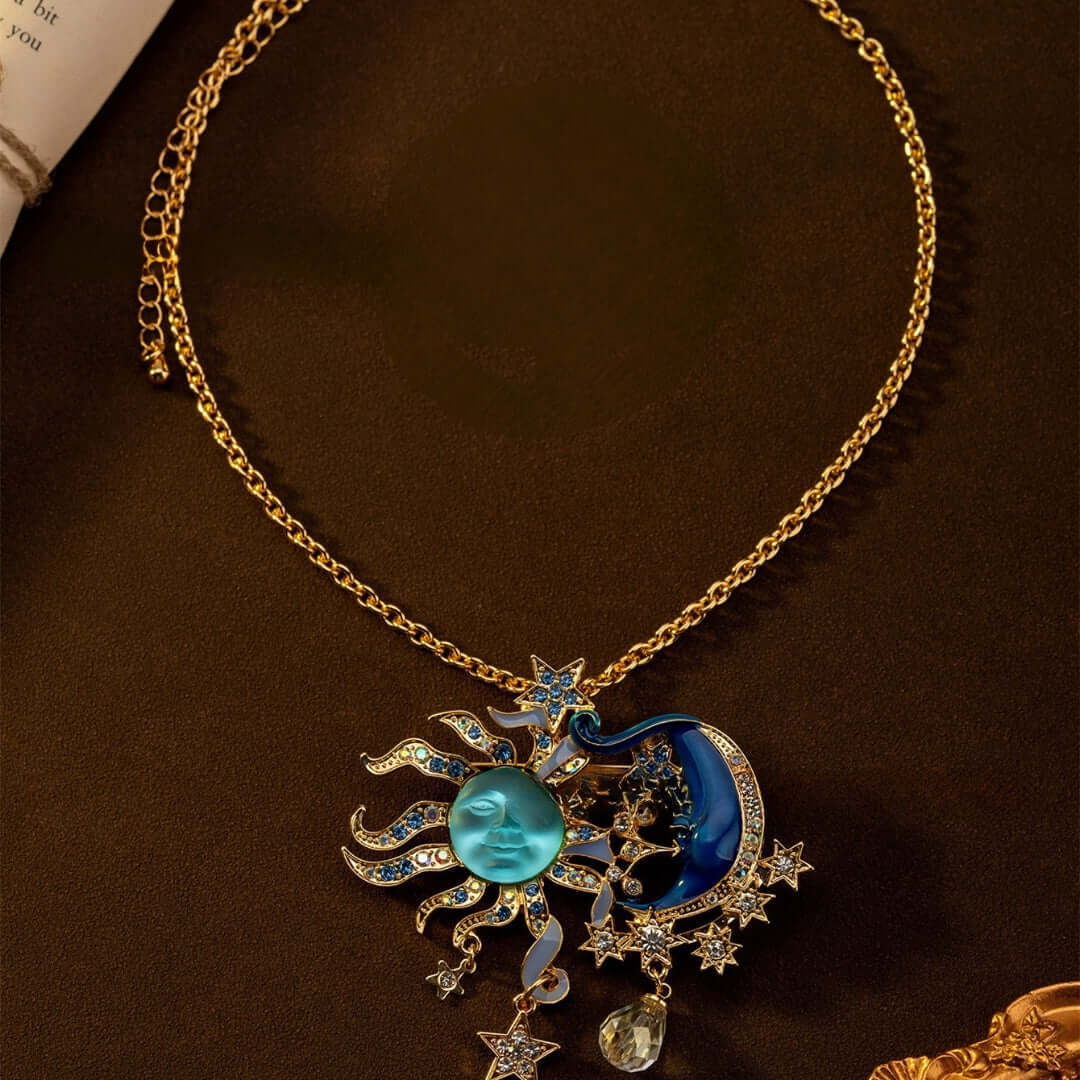 Luxury Sun Moon Ancient Vintage Necklace