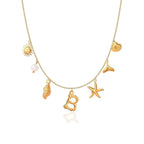Summer Alphabet Starfish Charm Necklace